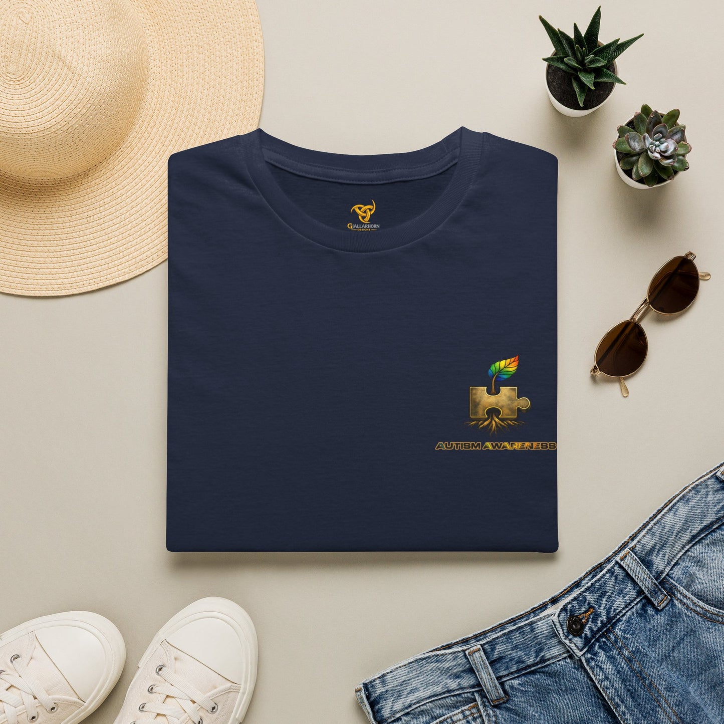 Rainbow Puzzle Piece Autism Awareness T-Shirt