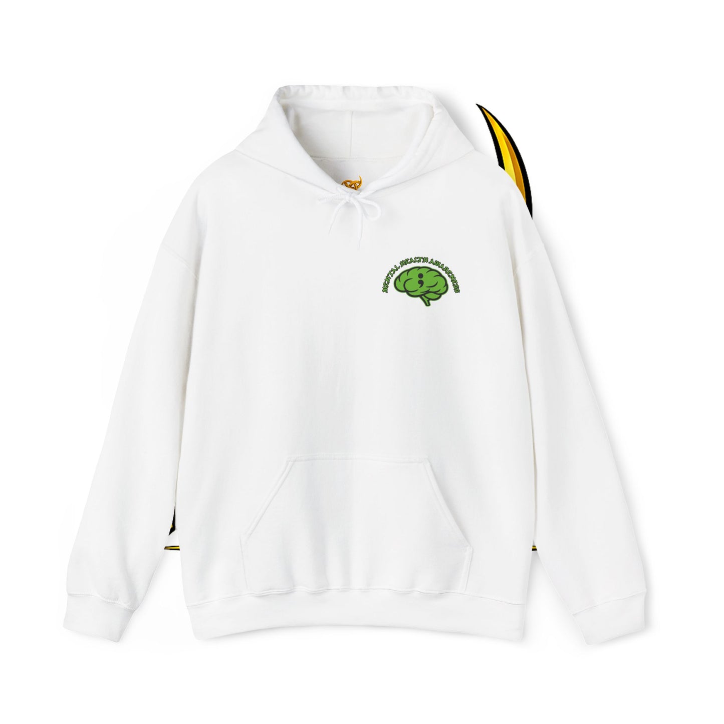 Skull Odin Hoodie - Mental Health Graphic Back & Mini Chest Logo