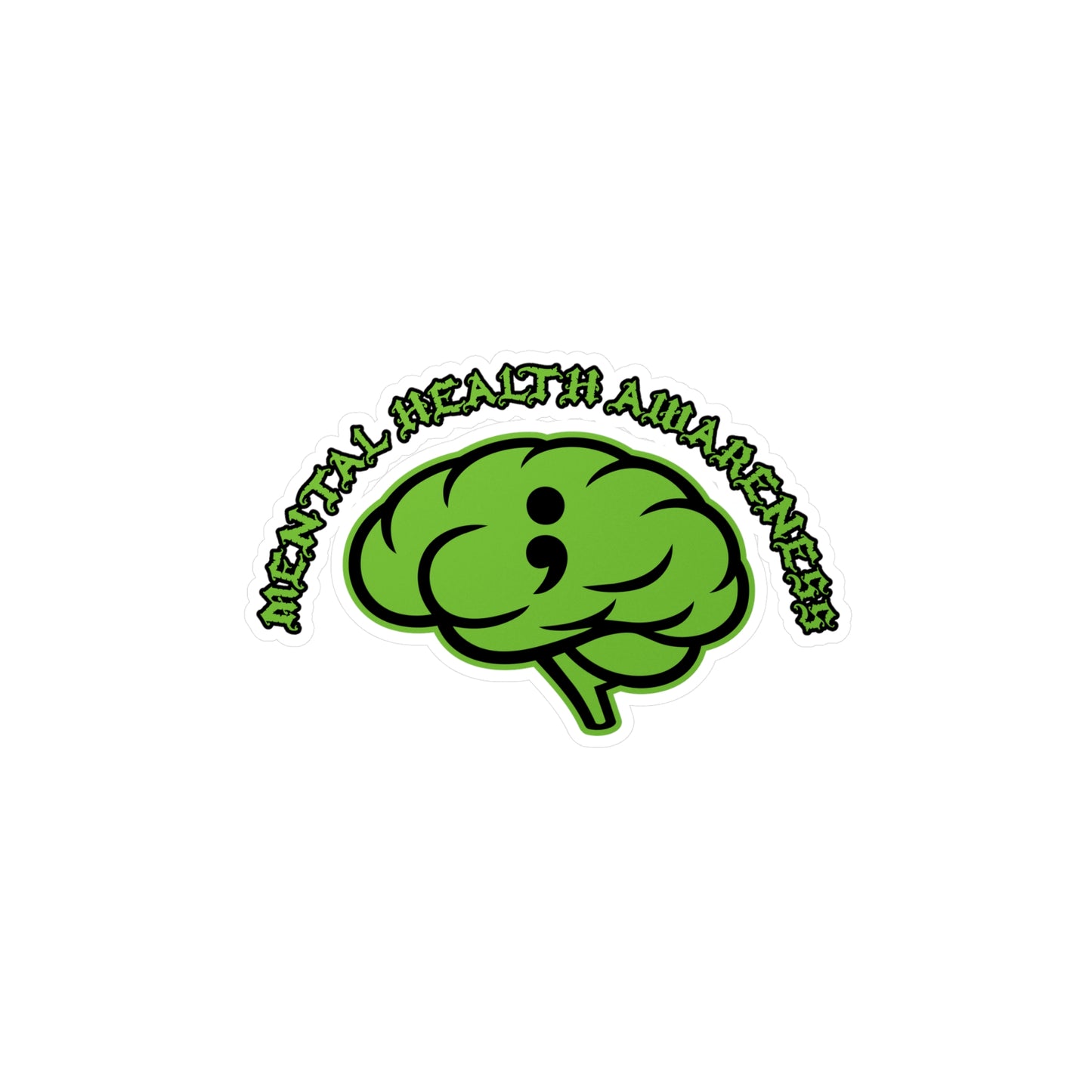 Mental Health Awareness Brain Sticker — Kiss-Cut Vinyl Decal